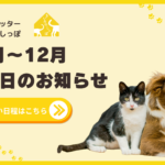 10月〜12月の休業日のお知らせ
